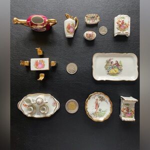 Set of 10 Porcelain Limoges Miniatures